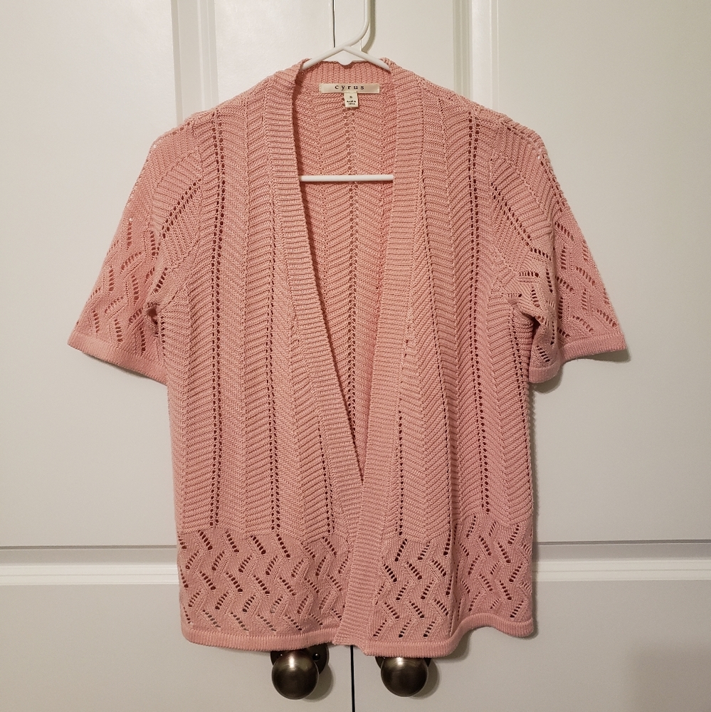 EUC Cyrus Small (S) Pink Short Sleeved Sweater